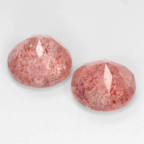 Strawberry Quartz Gemstones in 9 mm (calibrated) Size for Sale, Strawberry Quartz Stones in Medium Pink Color