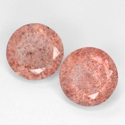 Medium Pink Strawberry Quartz Gem - 2.4ct Round Facet (ID: 545033)
