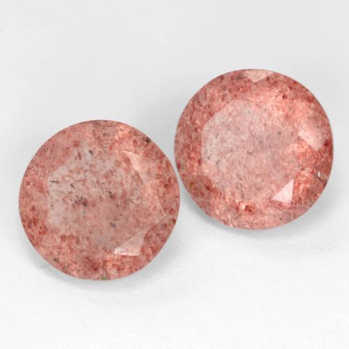 4.84 ctw Pink Strawberry Quartz Stones, Natural Strawberry Quartz in Round Facet Shape for Sale