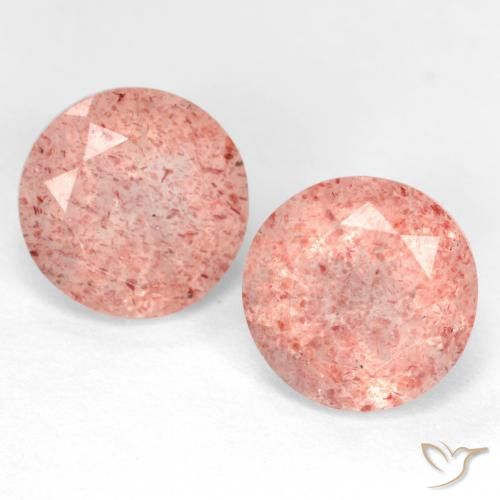 5.52ctw Natural Light Rose Pink Strawberry Quartz, Round, Translucent