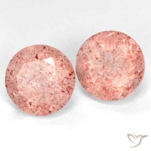 5.52 ctw Pink Strawberry Quartz Stones, Natural Strawberry Quartz in Round Facet Shape for Sale