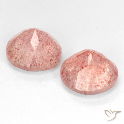 Strawberry Quartz Gemstones in 9 mm (calibrated) Size for Sale, Strawberry Quartz Stones in Light Rose Pink Color