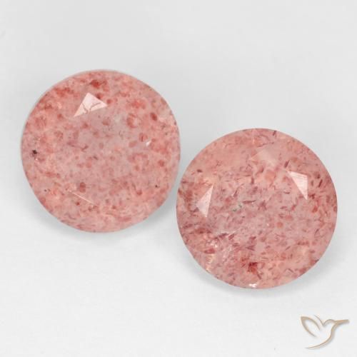 4.89 ct Round Cut Strawberry Quartz, 8.8 mm From Russia, Photo A