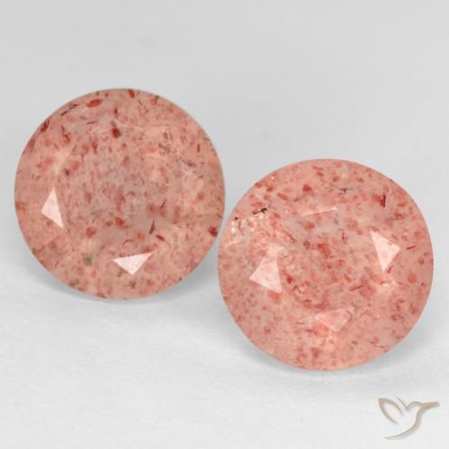 Cuarzo fresa de talla redonda de 5,63 quilates, 9,1 mm de Rusia, Photo A