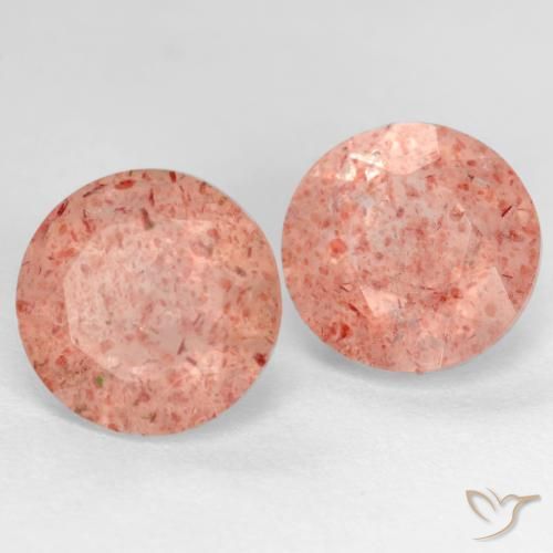 5.63 ctw Pink Strawberry Quartz Stones, Natural Strawberry Quartz in Round Facet Shape for Sale