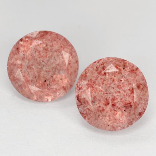 Medium Pink Strawberry Quartz Gem - 2.6ct Round Facet (ID: 545037)