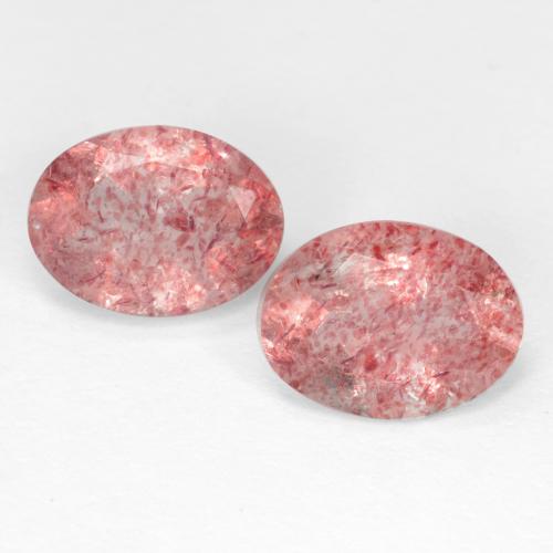 Bubblegum Pink Strawberry Quartz Gem - 1.1ct Oval Facet (ID: 545188)