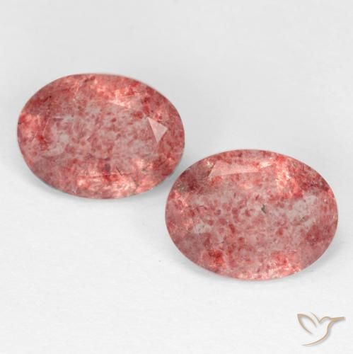 Raspberry Pink Strawberry Quartz Gem - 1.1ct Oval Facet (ID: 545191)