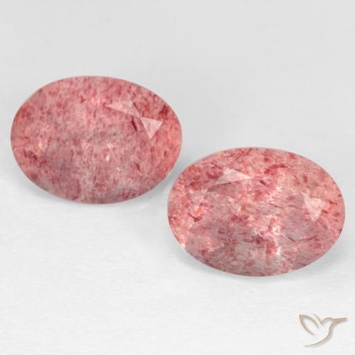 2.82ctw Natural Bubblegum Pink Strawberry Quartz, Oval, Translucent