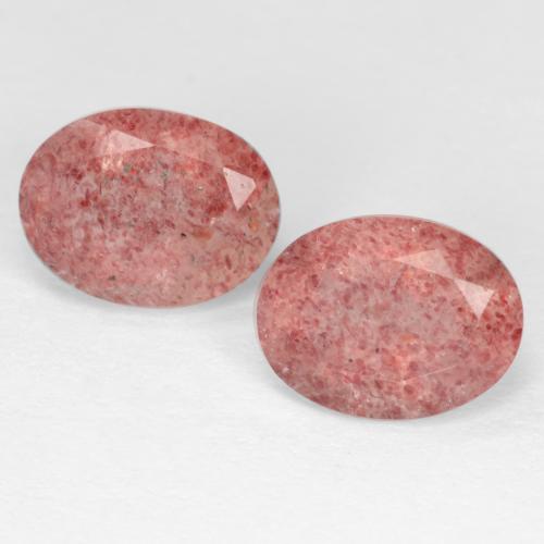rose-rosa Erdbeerquarz Edelstein - 1.4ct Oval facettiert (ID: 545193)