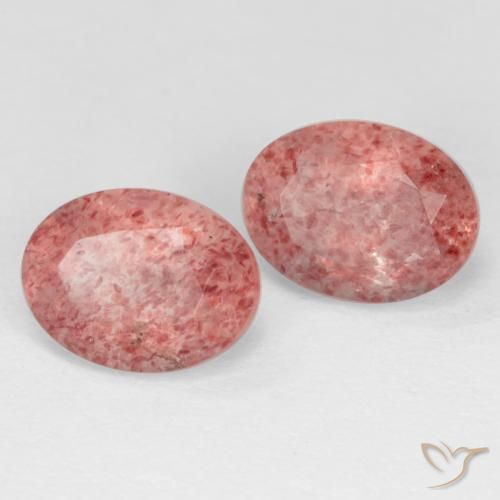 2.82 ctw Pink Strawberry Quartz Stones, Natural Strawberry Quartz in Oval Facet Shape for Sale