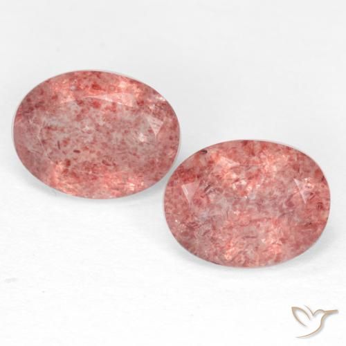 2.36 ct Oval Cut Strawberry Quartz, 8.2 x 6.3 mm From Russia, Photo A