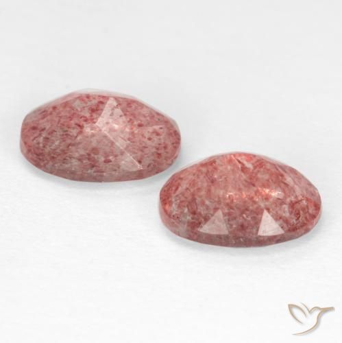 Strawberry Quartz Gemstones in 8.2 x 6.3 mm Size for Sale, Strawberry Quartz Stones in Rose Pink Color
