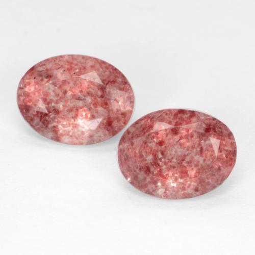 Deep Pink Strawberry Quartz Gem - 1.1ct Oval Facet (ID: 545198)