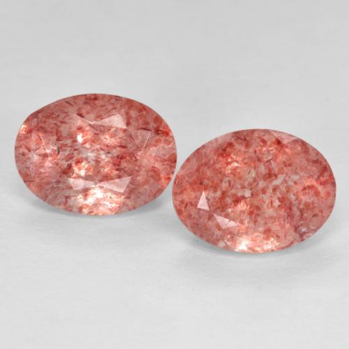 Raspberry Pink Strawberry Quartz Gem - 1.3ct Oval Facet (ID: 545315)