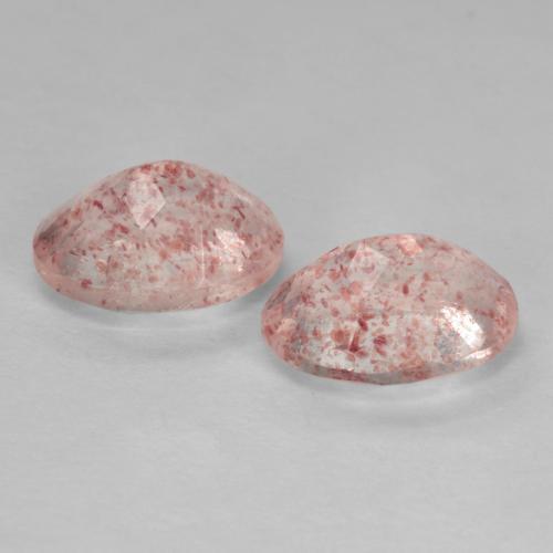 Strawberry Quartz Gemstones in 8 x 6 mm (calibrated) Size for Sale, Strawberry Quartz Stones in Light Pink Color