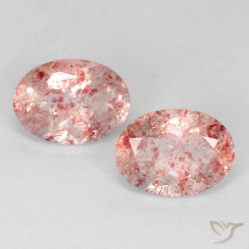 2.47ctw Natural Light Hot Pink Strawberry Quartz, Oval, Transparent