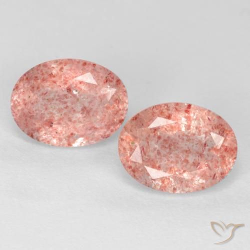 2.49ctw Natural Medium-Light Pink Strawberry Quartz, Oval, Translucent