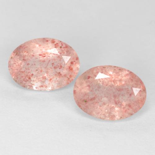 Medium Pink Strawberry Quartz Gem - 1.2ct Oval Facet (ID: 546506)