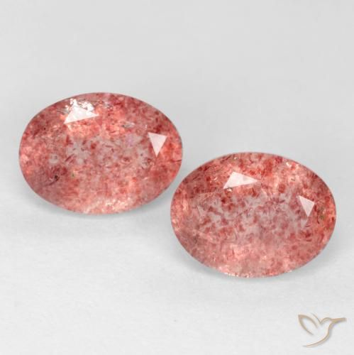 2.39ctw Natural Deep Pink Strawberry Quartz, Oval, Translucent