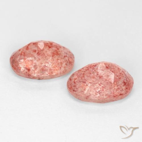 Strawberry Quartz Gemstones in 8 x 6 mm (calibrated) Size for Sale, Strawberry Quartz Stones in Light Rose Pink Color