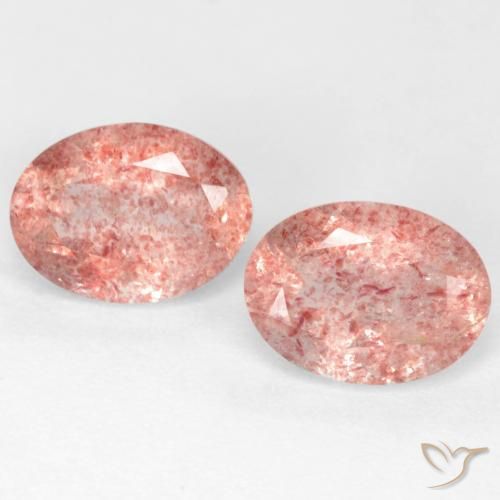 2.39ctw Natural Medium Pink Strawberry Quartz, Oval, Translucent