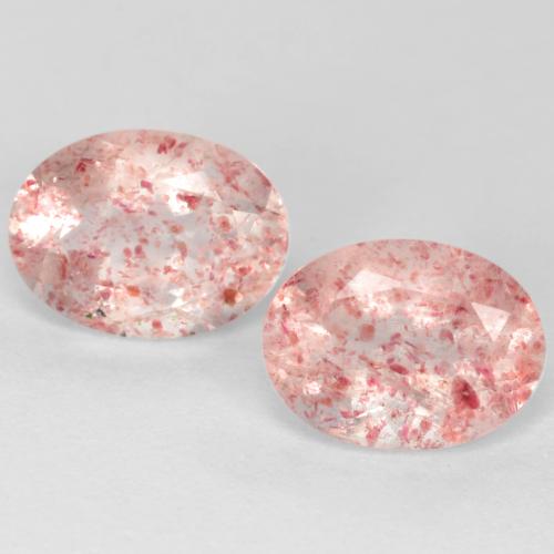 Medium Pink Strawberry Quartz Gem - 1.2ct Oval Facet (ID: 546513)