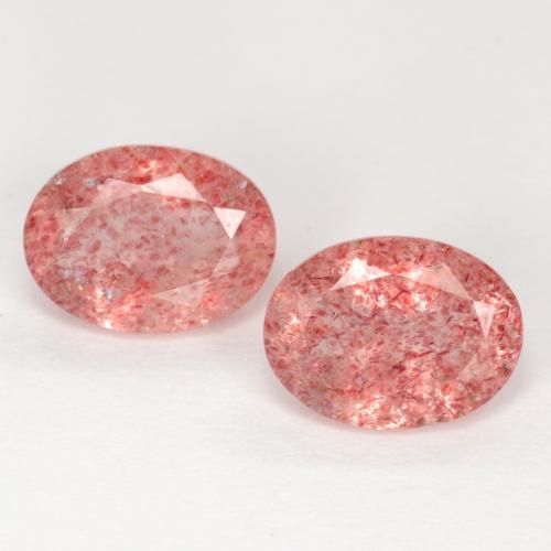 Rose foncé Quartz Fraise gemme - 1.1ct Ovale facette (ID: 546932)