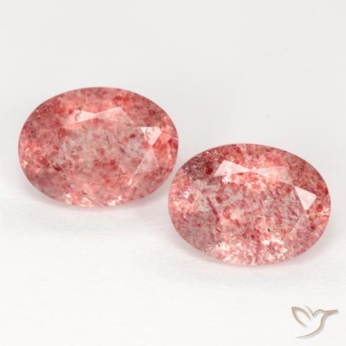 2.35 ct Oval Cut Strawberry Quartz, 8.1 x 6.1 mm From Russia, Photo A