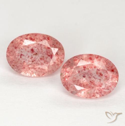 2.24 ct Oval Cut Strawberry Quartz, 8.2 x 6.1 mm From Russia, Photo A