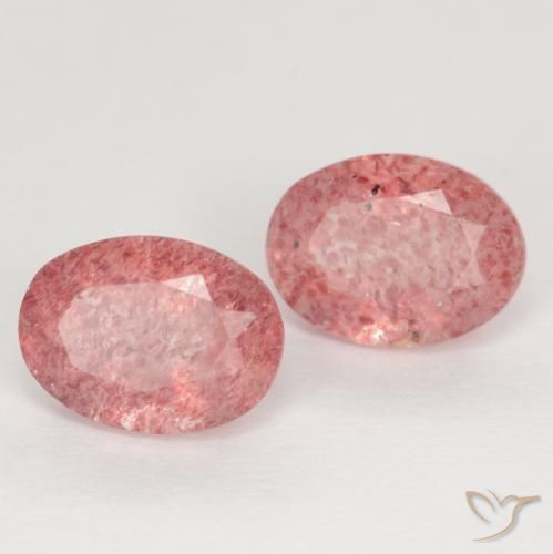 2.75 ctw Pink Strawberry Quartz Stones, Natural Strawberry Quartz in Oval Facet Shape for Sale