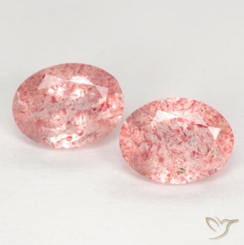 2.38 ct Oval Cut Strawberry Quartz, 8.1 x 6.1 mm From Russia, Photo A
