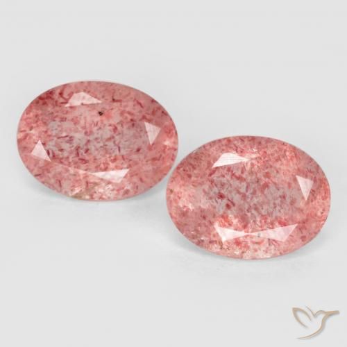 2.39 ct Oval Cut Strawberry Quartz, 8.1 x 6.1 mm From Russia, Photo A