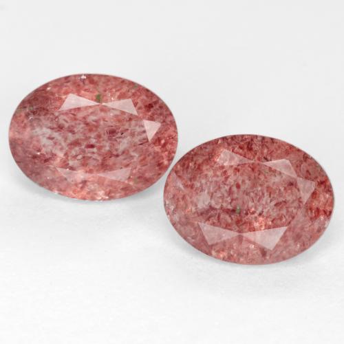 Rose moyen Quartz Fraise gemme - 1.2ct Ovale facette (ID: 546950)