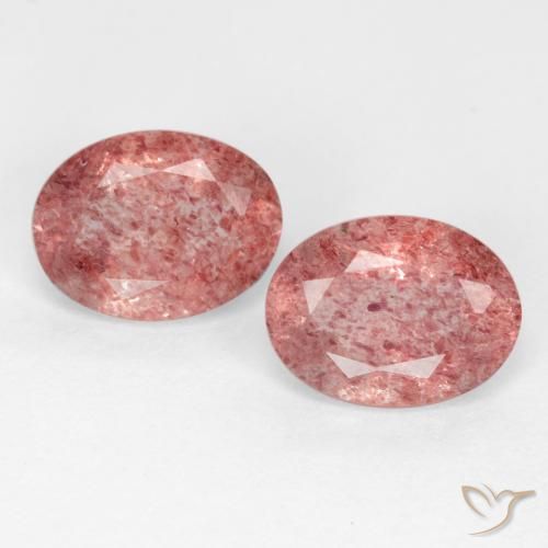 2.34 ct Oval Cut Strawberry Quartz, 8 x 6.1 mm From Russia, Photo A