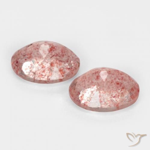 Strawberry Quartz Gemstones in 8.2 x 6.3 mm Size for Sale, Strawberry Quartz Stones in Light Rose Pink Color