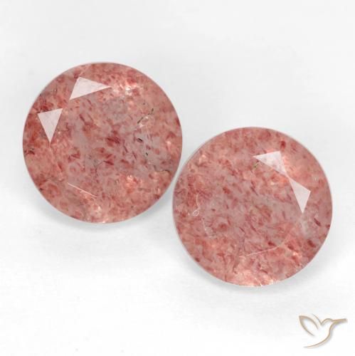2.16 ct Round Cut Strawberry Quartz, 6.9 mm From Russia, Photo A
