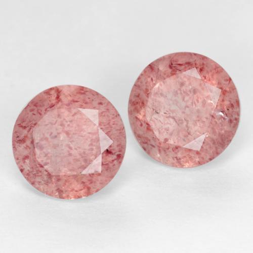 2.44 ctw Pink Strawberry Quartz Stones, Natural Strawberry Quartz in Round Facet Shape for Sale