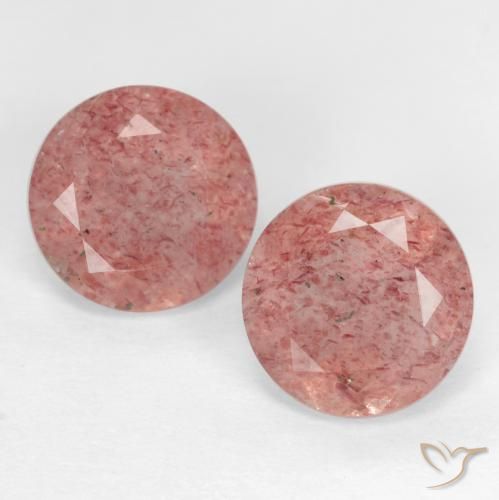 2.65ctw Natural Medium-Light Pink Strawberry Quartz, Round, Translucent