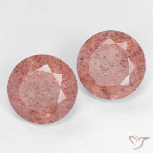 2.65 ctw Pink Strawberry Quartz Stones, Natural Strawberry Quartz in Round Facet Shape for Sale
