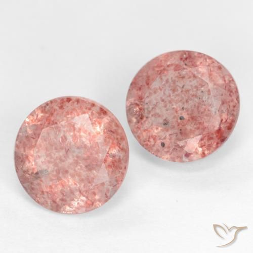 2.58 ctw Pink Strawberry Quartz Stones, Natural Strawberry Quartz in Round Facet Shape for Sale