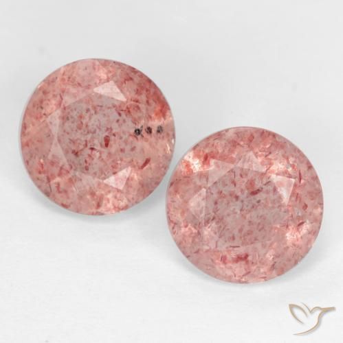 2.35ctw Natural Earthy Pink Strawberry Quartz, Round, Translucent