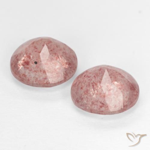 Strawberry Quartz Gemstones in 7 mm (calibrated) Size for Sale, Strawberry Quartz Stones in Earthy Pink Color