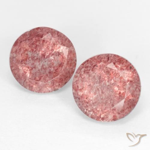 2.50ctw Natural Rose Pink Strawberry Quartz, Round, Translucent