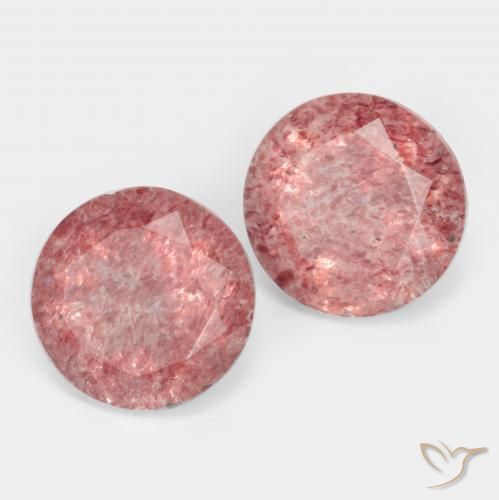 2.50 ctw Pink Strawberry Quartz Stones, Natural Strawberry Quartz in Round Facet Shape for Sale
