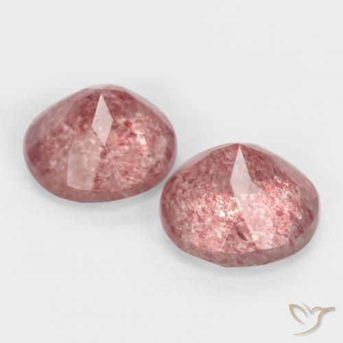 Strawberry Quartz Gemstones in 7 mm (calibrated) Size for Sale, Strawberry Quartz Stones in Rose Pink Color