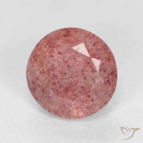 1.36ct Natural Medium Pink Strawberry Quartz, Round, Translucent