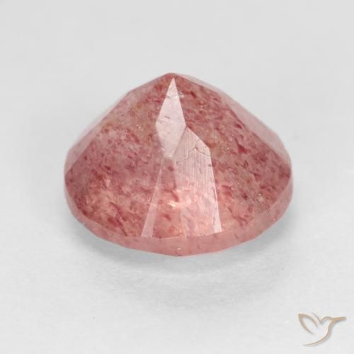 Strawberry Quartz Gemstone in 7 mm (calibrated) Size for Sale, Strawberry Quartz Stone in Medium Pink Color