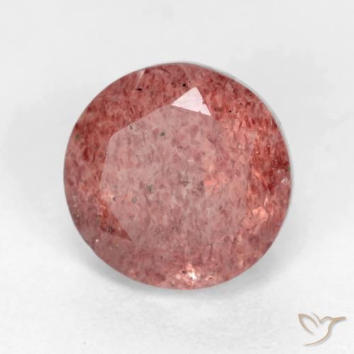 1.48 ct Pink Strawberry Quartz Stone, Natural Strawberry Quartz in Round Facet Shape for Sale