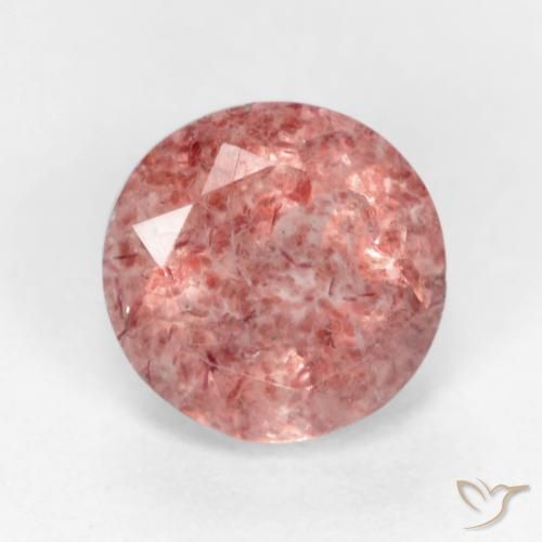 1.27ct Natural Medium Pink Strawberry Quartz, Round, Translucent